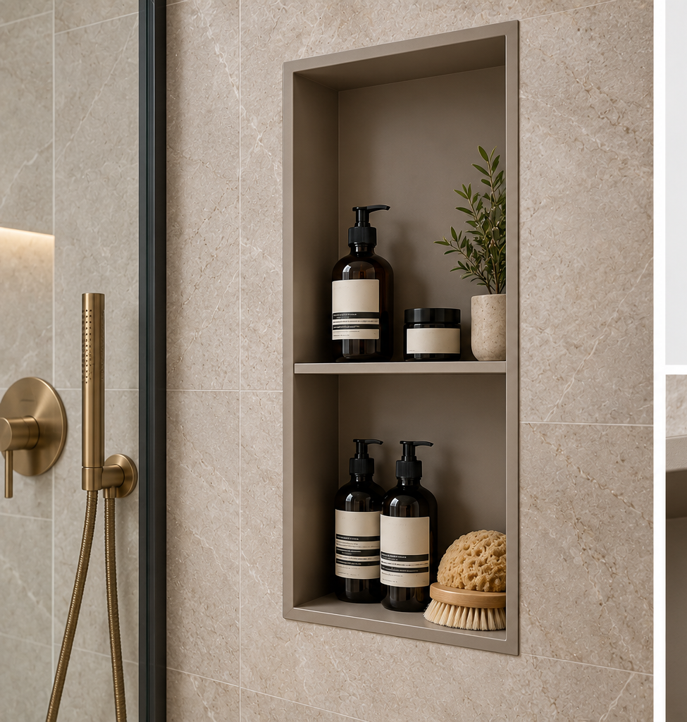 Recessed Matte Greige Wall Niche Box – 30 × 60 cm