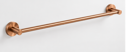 Brushed Copper Minimalist Single Towel Bar – 60 cm