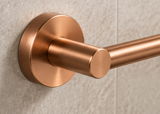 Brushed Copper Minimalist Single Towel Bar – 60 cm