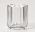 Fluted Ribbed Glass Countertop Tumbler &amp; Toothbrush Holder