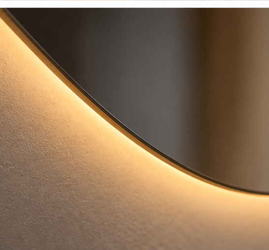 Organic Asymmetric Pebble Vanity Mirror with Ambient Backlit LED – 60 × 80 cm