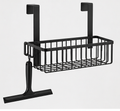 Hanging Shower Enclosure Basket with Squeegee Hook – No-Drill Glass Mounting