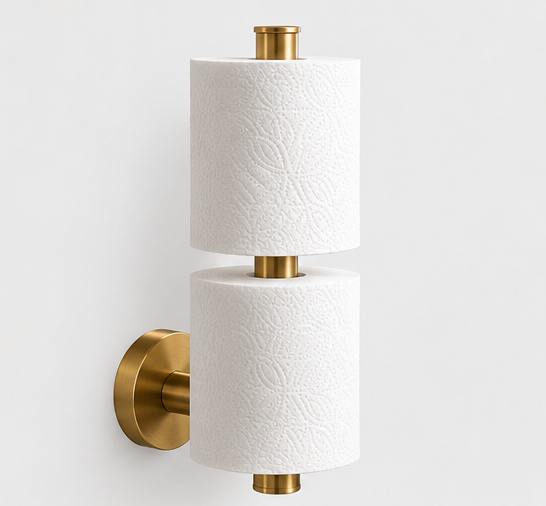 Compact Spare Toilet Paper Holder for 2 Rolls